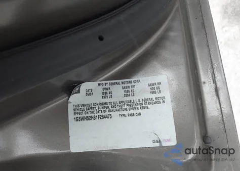 2001 Oldsmobile Intrigue Gx из США, поврежденный, VIN 1G3WH52H31F264475